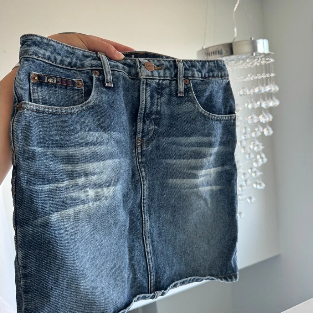 lei Women's Straight Blue Denim Skirt
